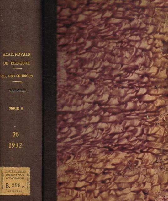 Bulletin de la classe des sciences. 5e serie, Tome XXVIII, 1942 - copertina