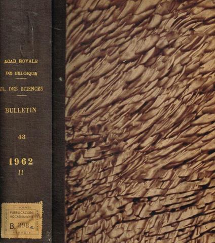 Bulletin de la classe des sciences. 5e serie tome XLVIII, 1962 fasc.9, 10, 11, 12 - copertina
