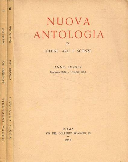 Nuova antologia di lettere, arti e scienze. Anno LXXXIX, 1954, fasc.10, 11 - copertina