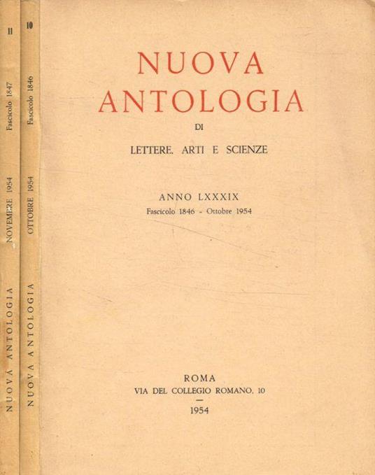 Nuova antologia di lettere, arti e scienze. Anno LXXXIX, 1954, fasc.10, 11 - copertina