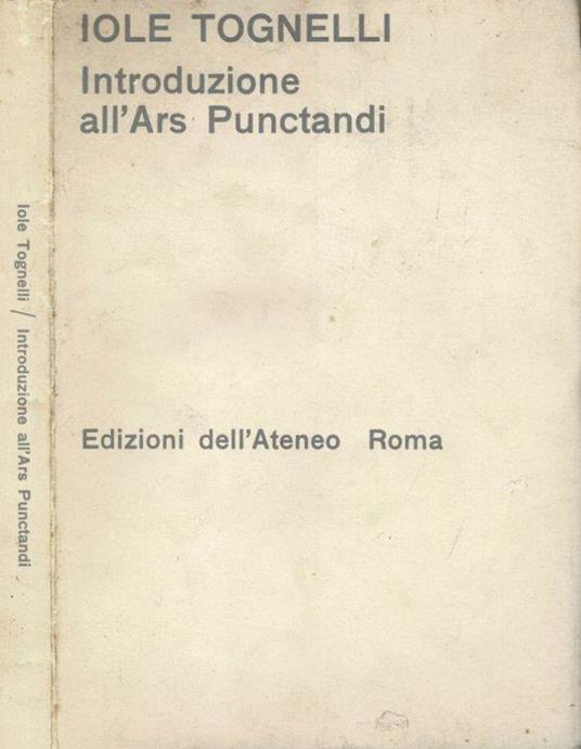 Introduzione all'Ars Punctandi - copertina