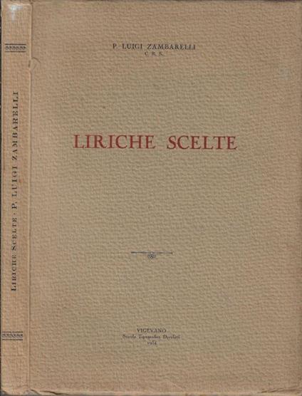 Liriche scelte - Luigi Gambarelli - copertina