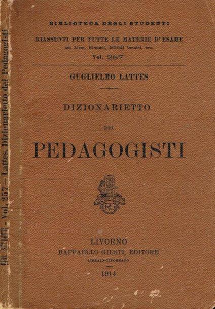 Dizionarietto dei pedagogisti - copertina