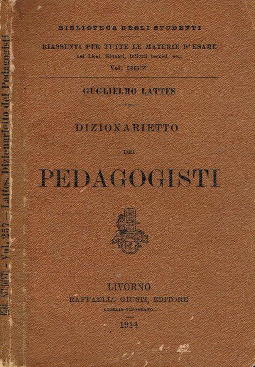 Dizionarietto dei pedagogisti - copertina