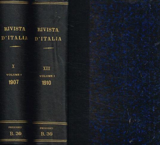 Rivista d'Italia. Lettere, scienza ed arte. Anno XIII, 1910, vol.I, fasc.1/6 - copertina