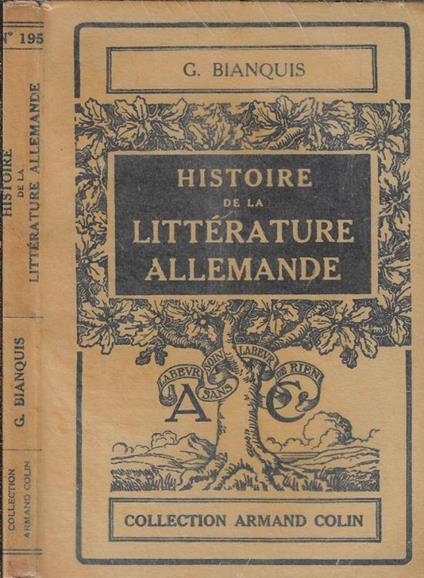 Histoire de la littérature allemande - copertina