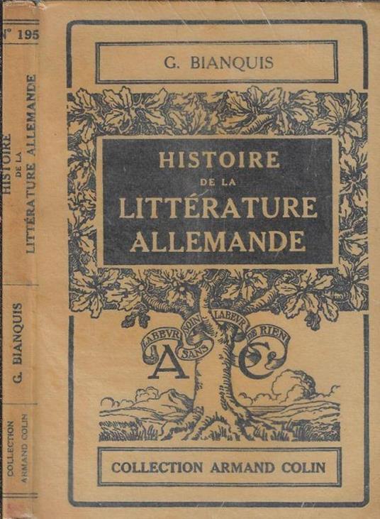 Histoire de la littérature allemande - copertina