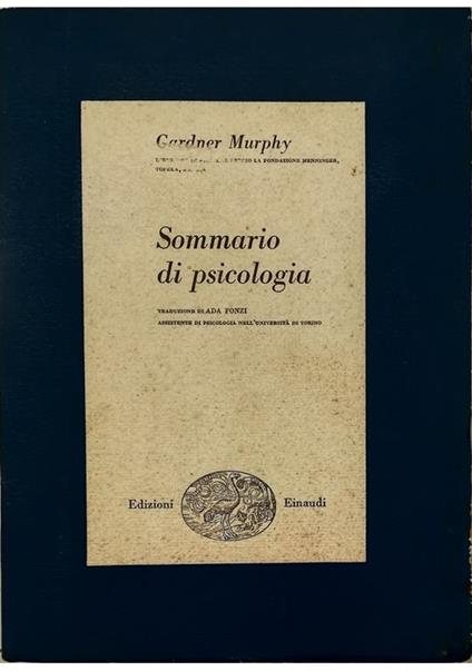 Sommario di psicologia - Gardner Murphy - copertina