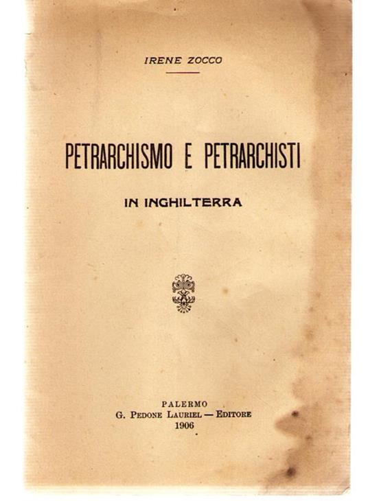 Petrarchismo e Petrarchisti in Inghilterra - copertina