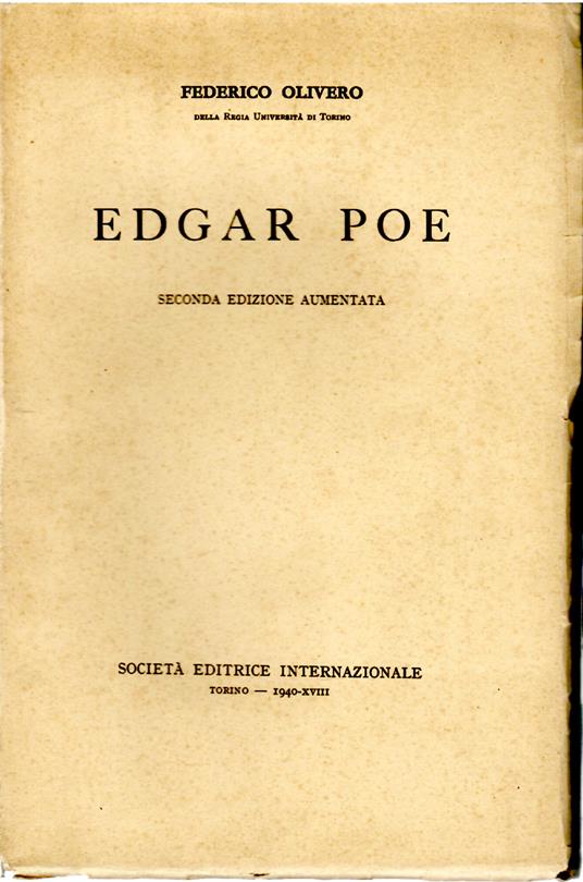 Edgar Poe - Federico Olivero - copertina