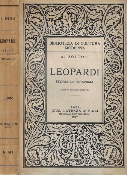 Leopardi - A. Zottoli - copertina