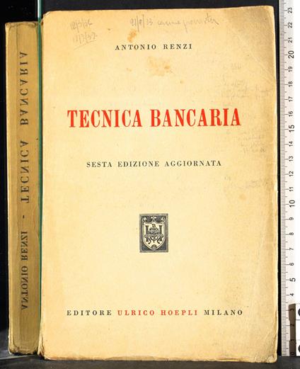 Tecnica bancaria - Antonio Renzi - copertina