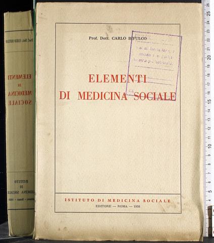 Elementi di medicina sociale - copertina