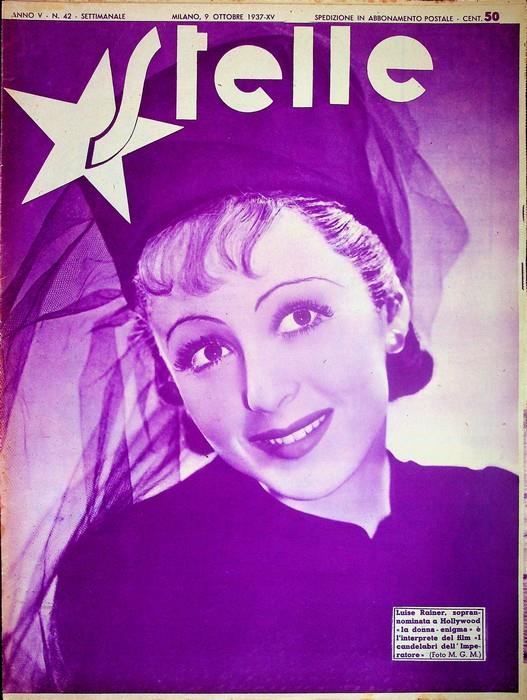 Stelle: A. V - N. 42 (9 ottobre 1937): numero dedicato a Luise Rainer - copertina