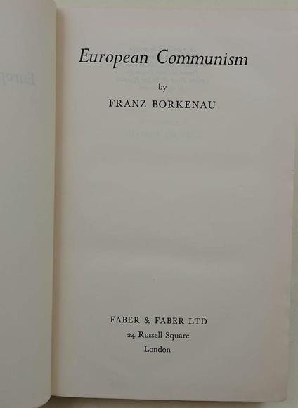 European Communism - Franz Borkenau - copertina