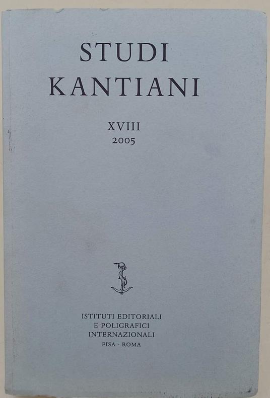 Studi Kantiani -Xviii-2005 - copertina