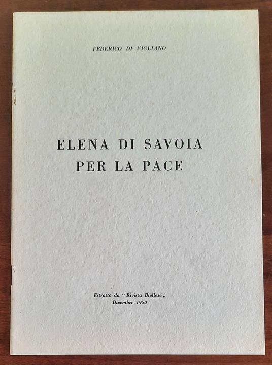 Elena di Savoia per la pace - copertina