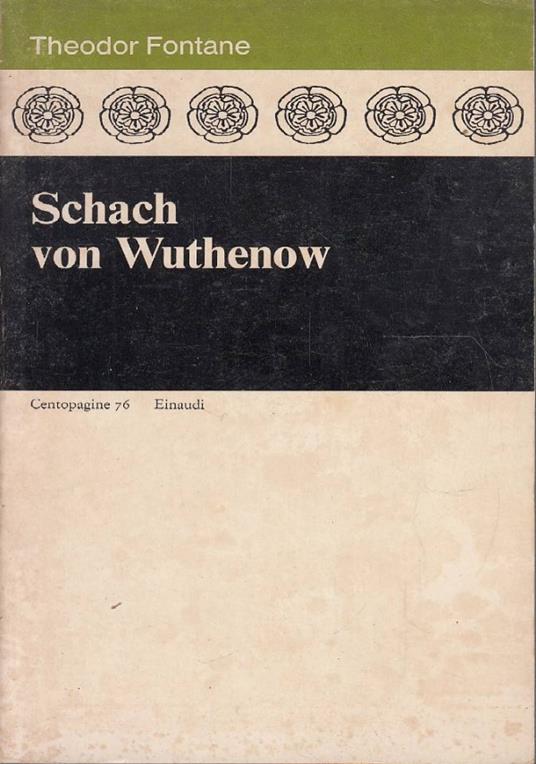 Schach von Wuthenow - Theodor Fontane - copertina