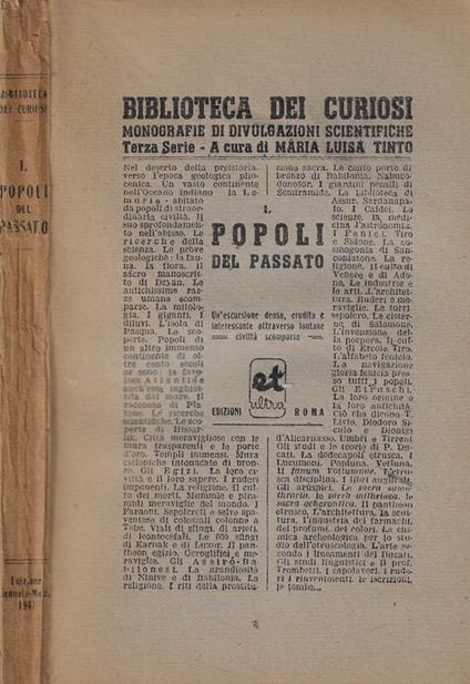 Popoli del passato - copertina