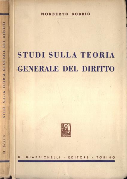 Studi sulla teoria generale del diritto - Norberto Bobbio - copertina