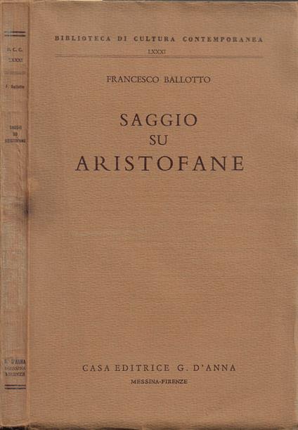 Saggio su Aristofane - Francesco Ballotto - copertina