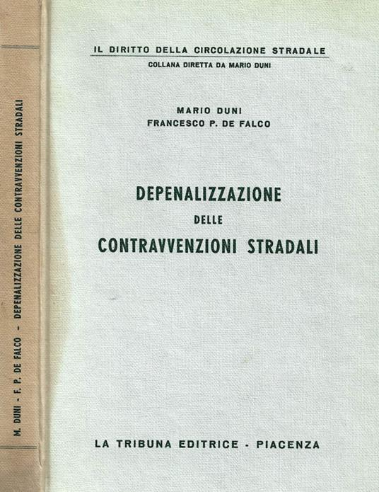 Depenalizzazione delle contravvenzioni stradali - Mario Duni - copertina