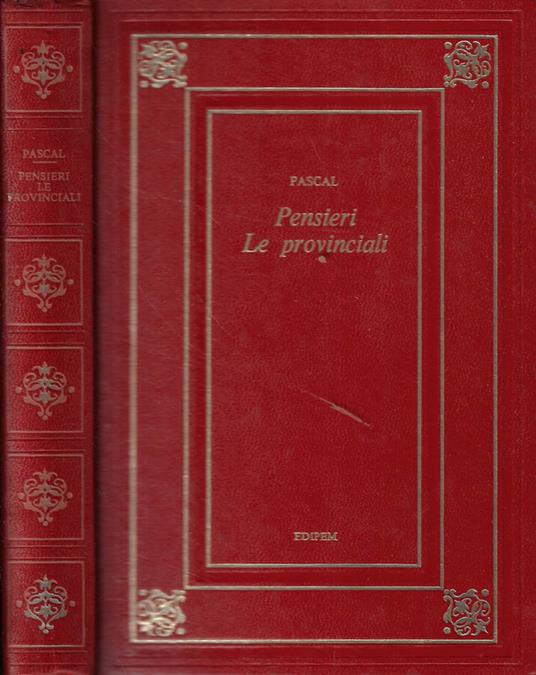 Pensieri- Le Provinciali - Blaise Pascal - copertina