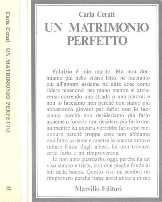 Un matrimonio perfetto - Carla Cerati - copertina