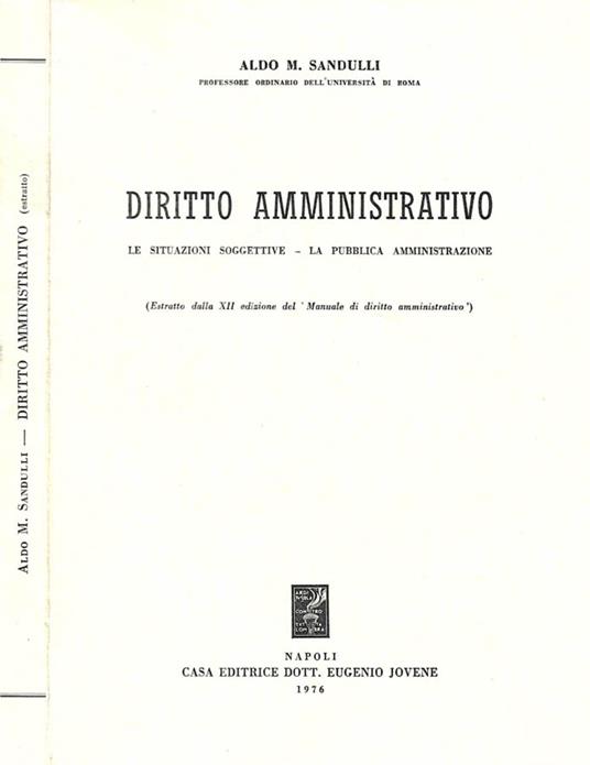 Diritto amministrativo - Aldo M. Sandulli - copertina
