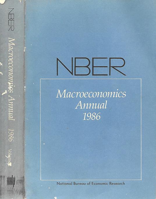 NBER. Macroeconomics Annual 1986 - Stanley Fischer - copertina