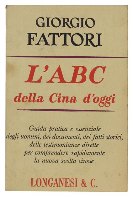 L' Abc Della Cina D'Oggi - Giorgio Fattori - copertina