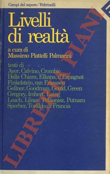 Livelli di realtà - Massimo Piattelli Palmarini - copertina