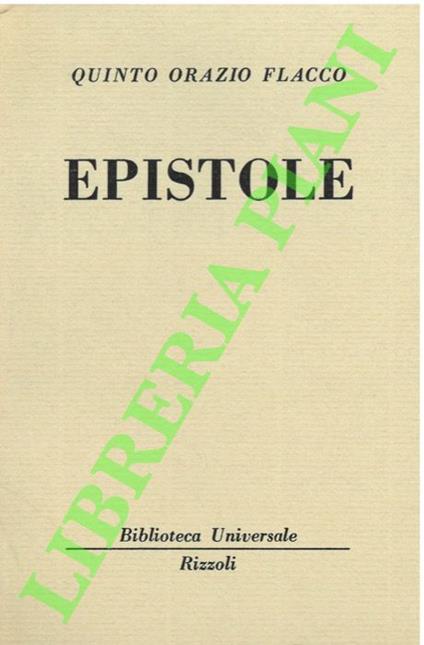 Epistole. - Quinto Orazio Flacco - copertina