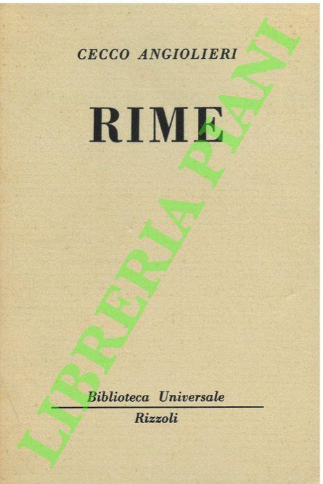 Rime. - Cecco Angiolieri - copertina