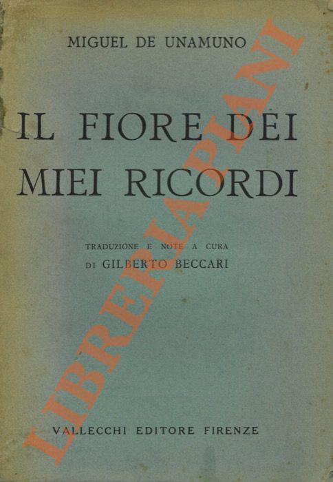 Il fiore dei miei ricordi - Miguel de Unamuno - copertina