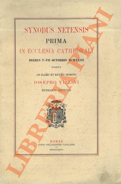 Synodus Netensis prima in Ecclesia Cathedrali diebus V-VII Octobris MCMXXIII - copertina