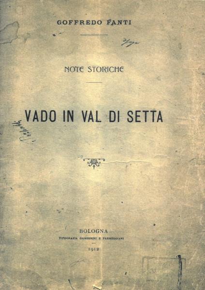 Vado in Val di Setta - Goffredo Fanti - copertina