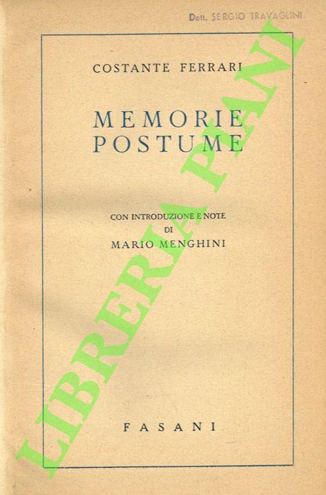 Memorie postume - Costantino Ferrari - copertina