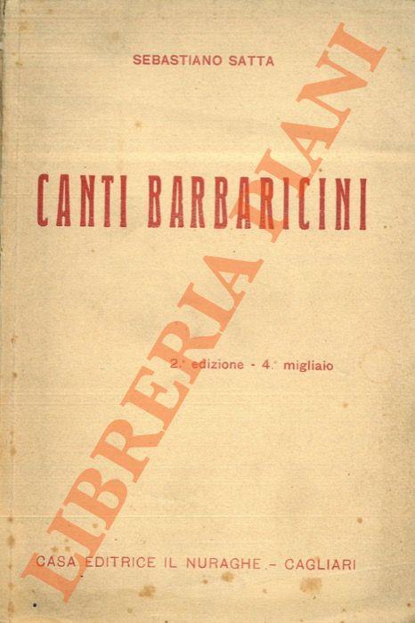 Canti barbaricini - Sebastiano Satta - copertina