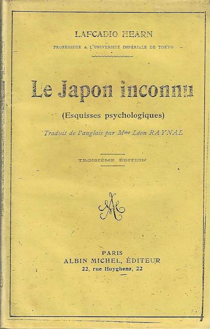 Le Japon inconnu ( Esquisses psychologiques) - Lafcadio Hearn - copertina