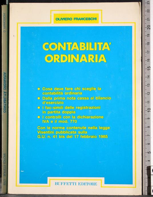 Contabilità ordinaria - Oliviero Franceschi - copertina