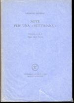 Note per una 'settimana' Traduzione e note di Filippo Maria pontani