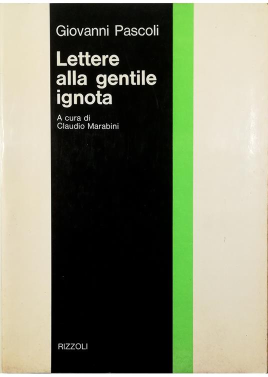 Lettere alla gentile ignota - copertina