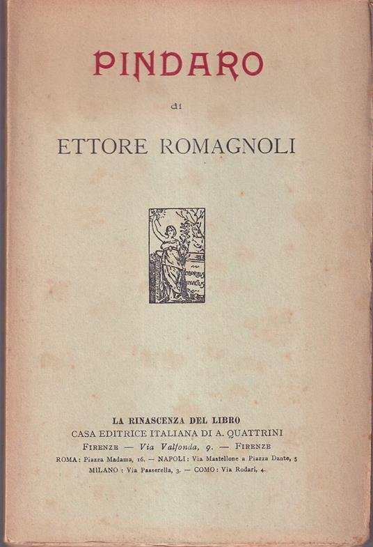 Pindaro - Ettore Romagnoli - copertina