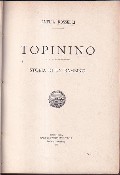 Topinino Storia di un bambino - Amelia Rosselli - copertina