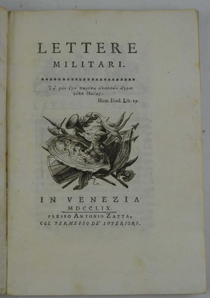 Lettere militari - Francesco Algarotti - copertina