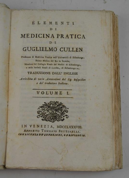 Elementi di medicina pratica... Traduzione dall'inglese arricchita di varie annotazioni del sig. Bosquillon e del traduttore italiano - copertina