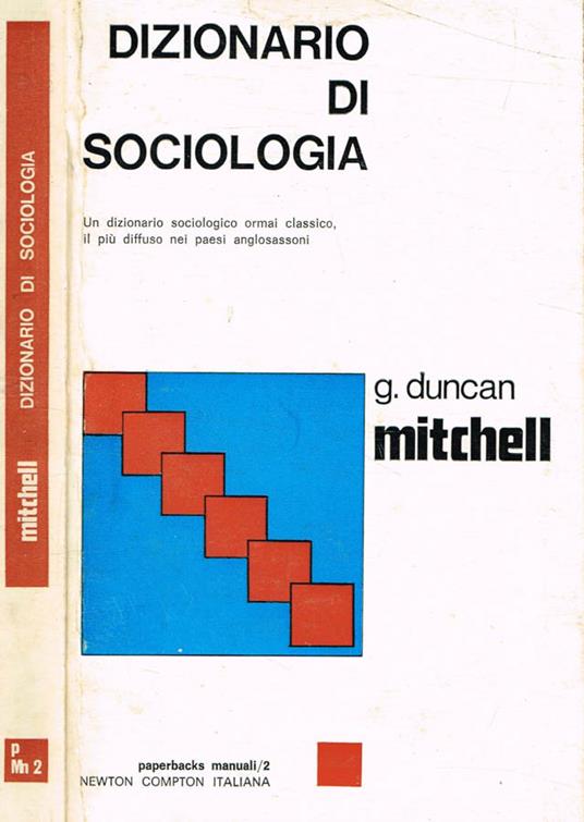 Dizionario di sociologia - G. Duncan Mitchell - copertina