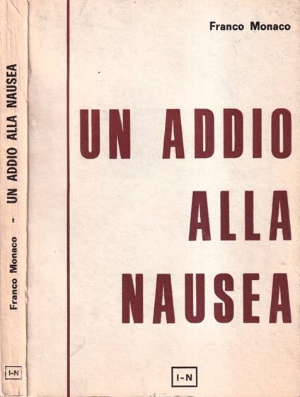 Un addio alla nausea - Franco Monaco - copertina