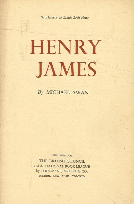 Henry James - Michael Swan - copertina